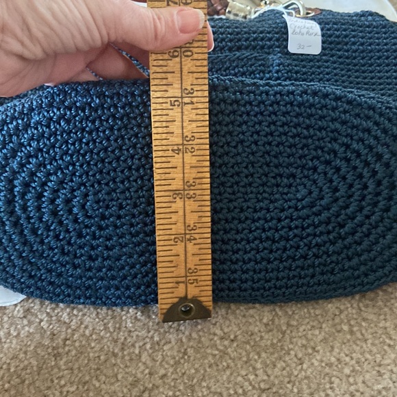 The Sak Indio navy blue crochet woven boho hobo bag excellent clean - Picture 10 of 12